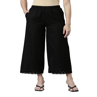 Women-Solid-Mid-Rise-Linen-Wide-Pant